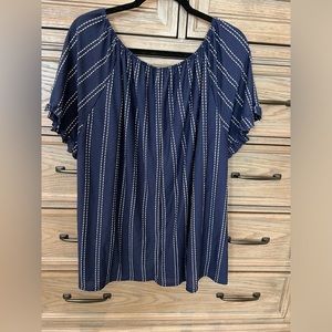 Navy stripe blouse